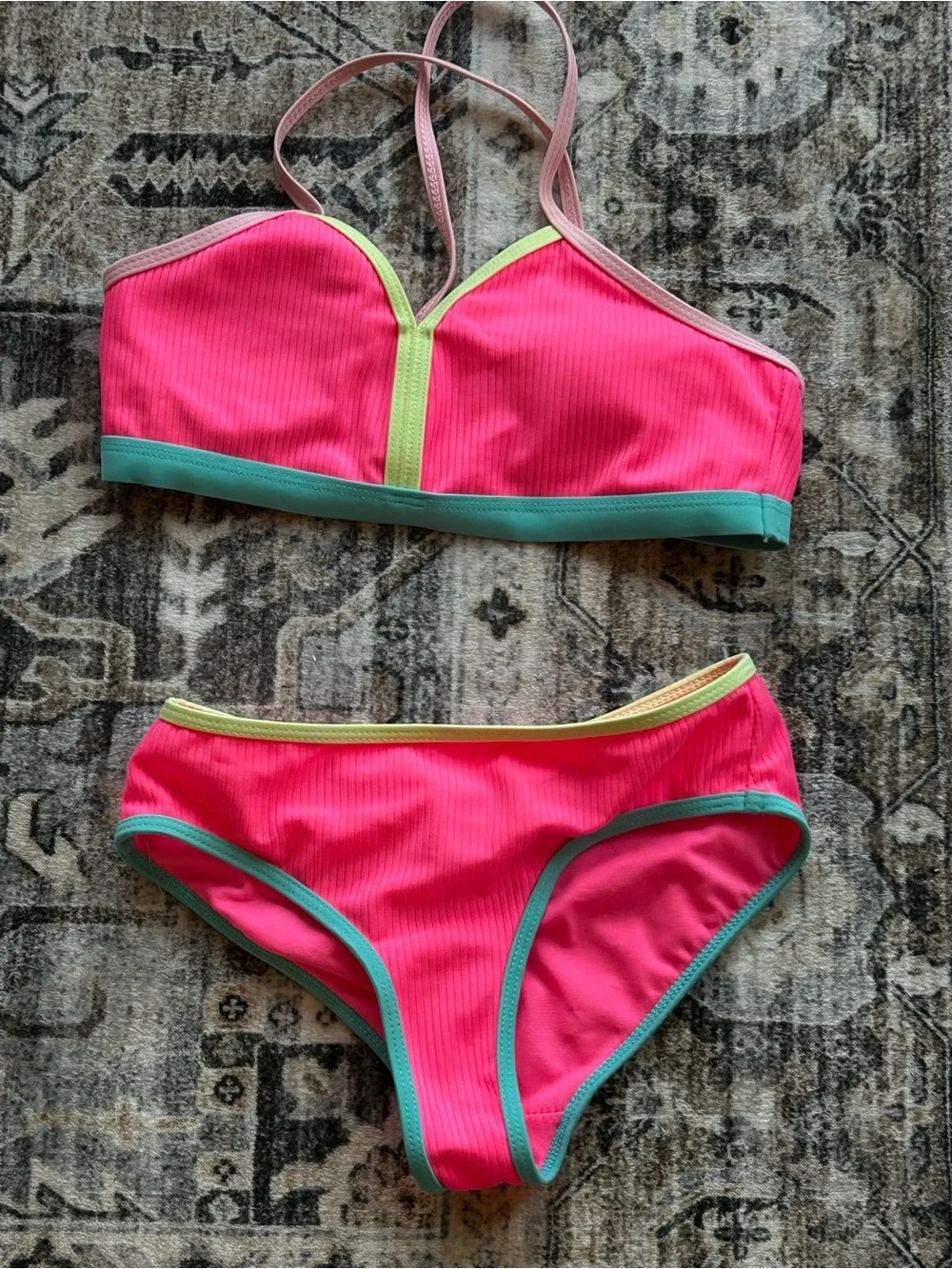 Justice Girls Two-Piece Bikini with Cross Back Straps